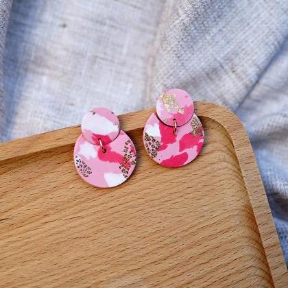 Clay Earrings Stud Cute Sweet Pink Aesthetic Hip..