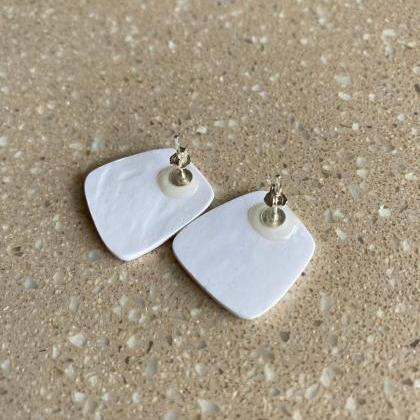 RESIN CLAY EARRINGS Square Stud Jew..