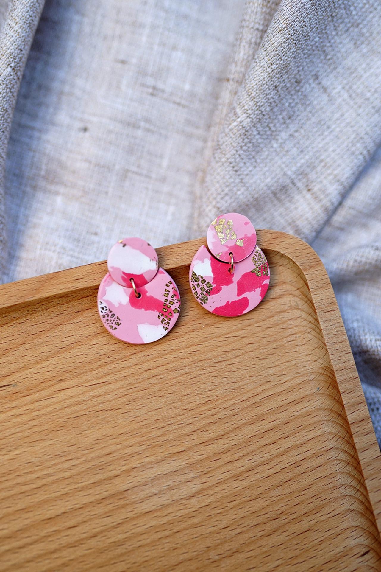 Clay Earrings Stud Cute Sweet Pink Aesthetic Hip Boho Jewelry