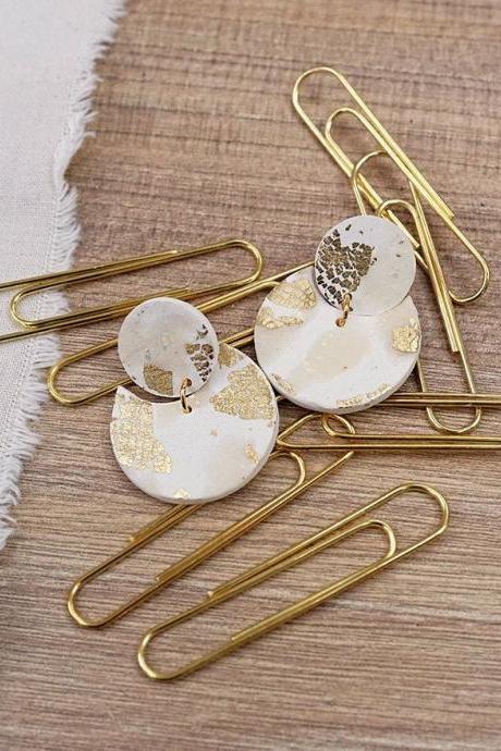 Resin polymer clay earrings / minimalist white classy elegant / bridal jewelry bridesmaid / wedding gift *BEST SELLER RESTOCKED*