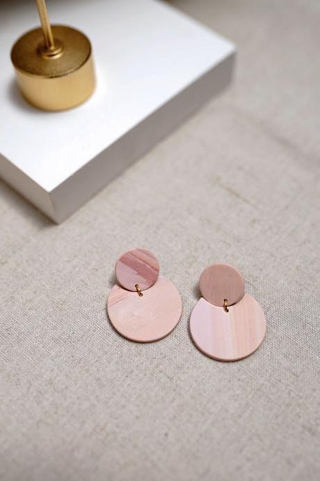 POLYMER CLAY EARRINGS Cute Small Kawaii Pink Earrings / Unique Minimalist Jewelry